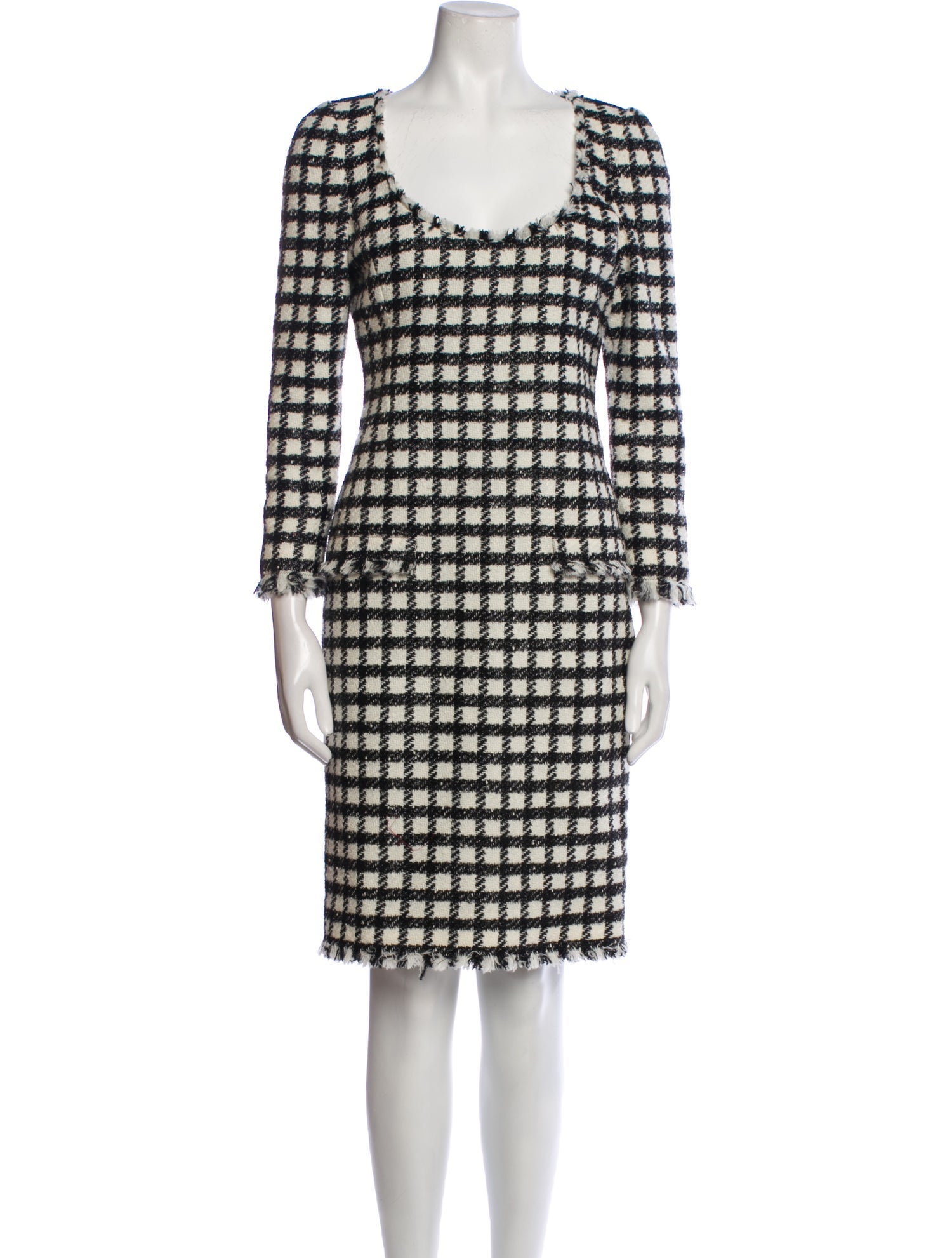 Oscar de la Renta Virgin Wool Knee-Length Dress