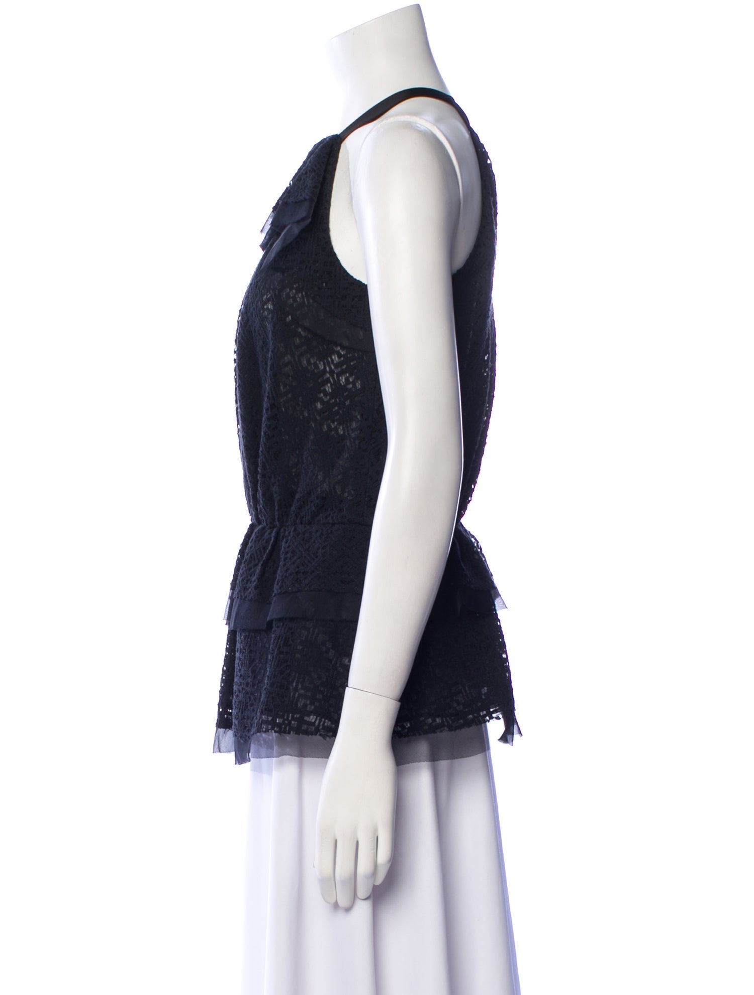 Oscar de la Renta Halterneck Sleeveless Blouse