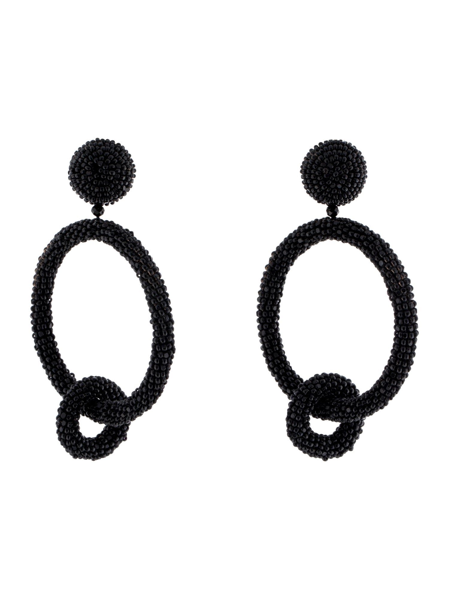 Oscar de la Renta Beaded Double Hoop Earrings