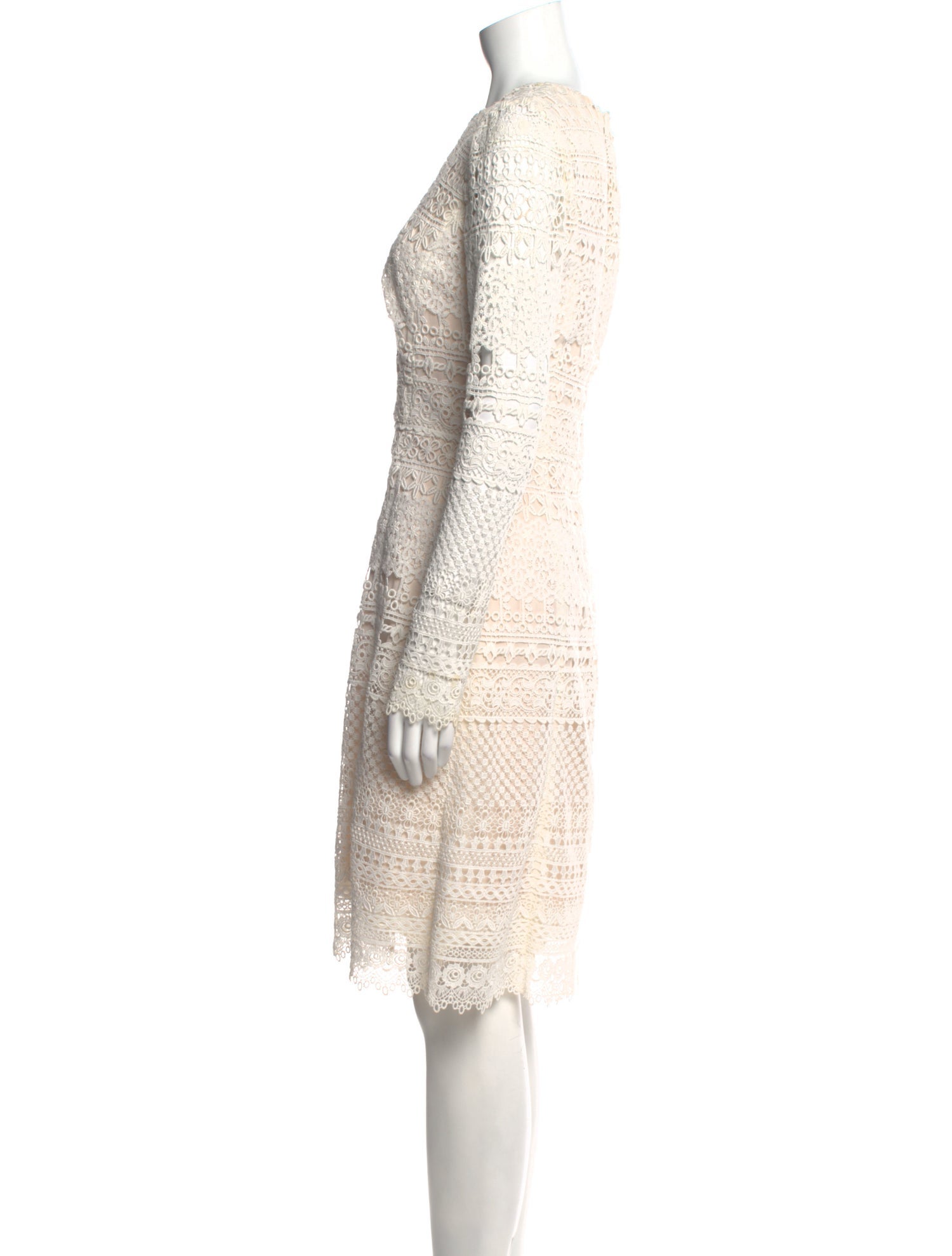 Oscar de la Renta Crew Neck Knee-Length Dress