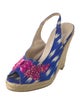 Oscar de la Renta Canvas Printed Slingback Sandals