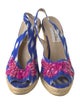 Oscar de la Renta Canvas Printed Slingback Sandals