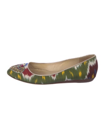 Oscar de la Renta Canvas Printed Flats