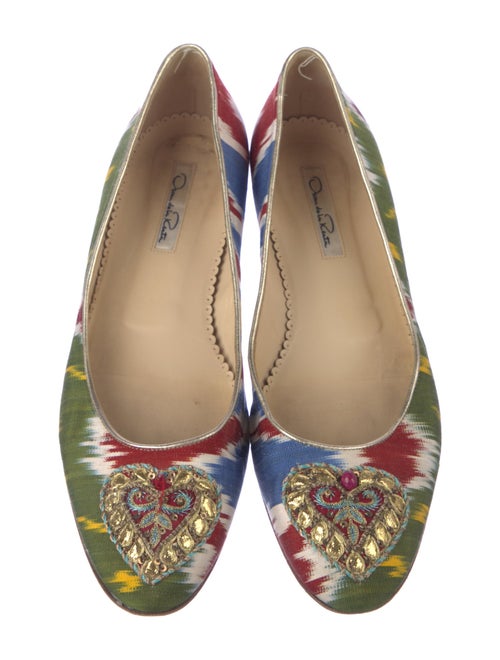 Oscar de la Renta Canvas Printed Flats