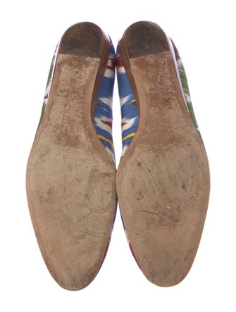 Oscar de la Renta Canvas Printed Flats