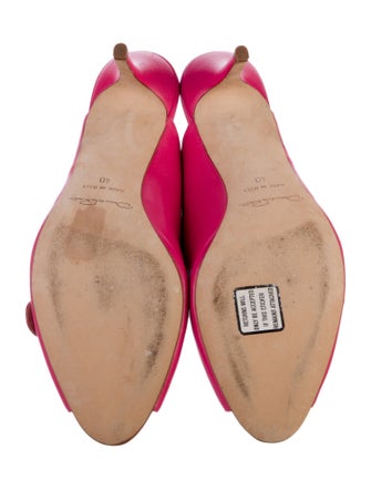 Oscar de la Renta Leather Cutout Accent Mules