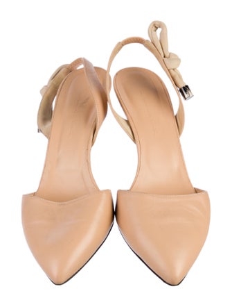 Oscar de la Renta Leather Slingback Pumps