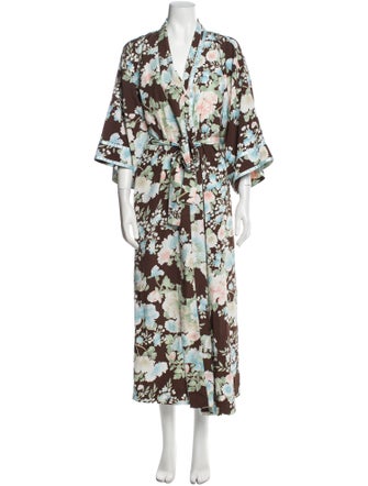 Oscar de la Renta Printed Robe