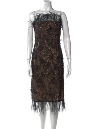 Oscar de la Renta Silk Knee-Length Dress