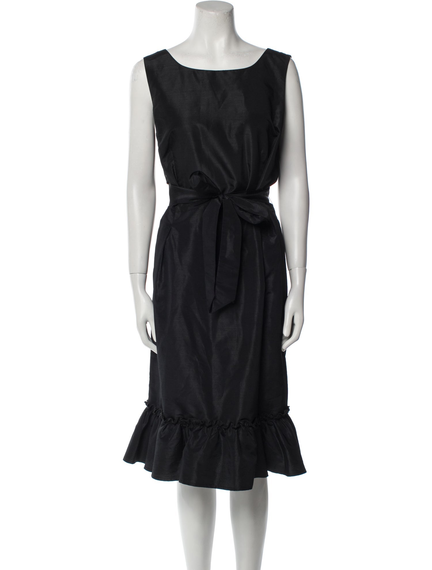 Oscar by Oscar de la Renta Bateau Neckline Midi Length Dress