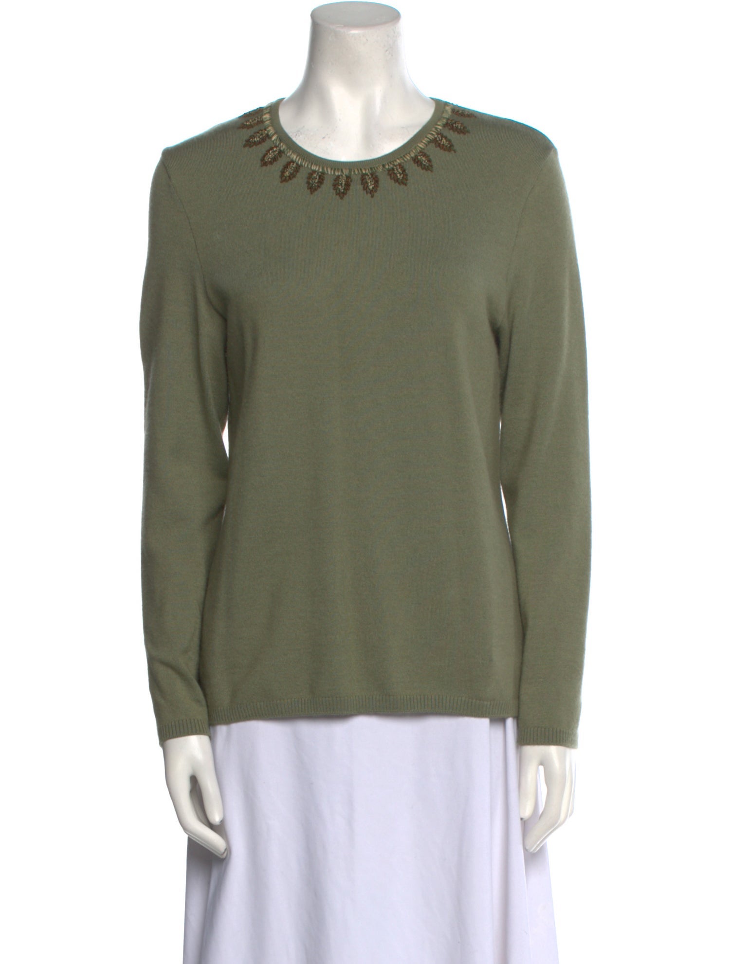 Oscar de la Renta Wool Crew Neck Sweatshirt