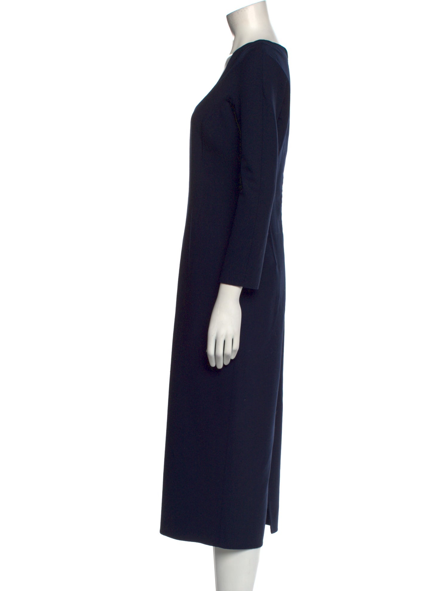 Oscar de la Renta Virgin Wool Midi Length Dress