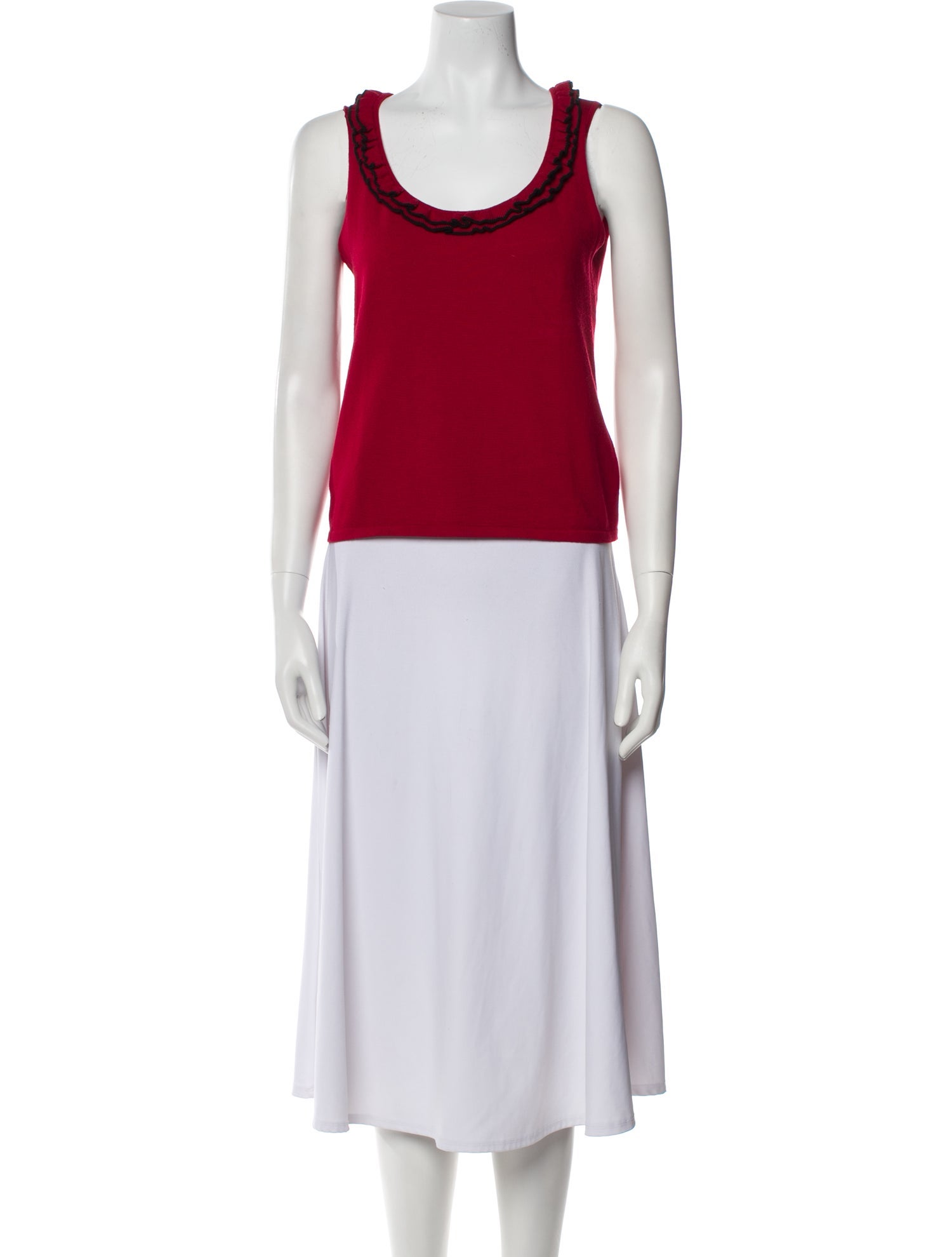 Oscar by Oscar de la Renta Wool Scoop Neck Top