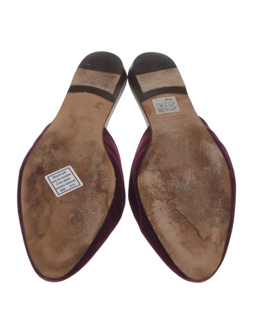 Oscar de la Renta Suede Crystal Embellishments Mules