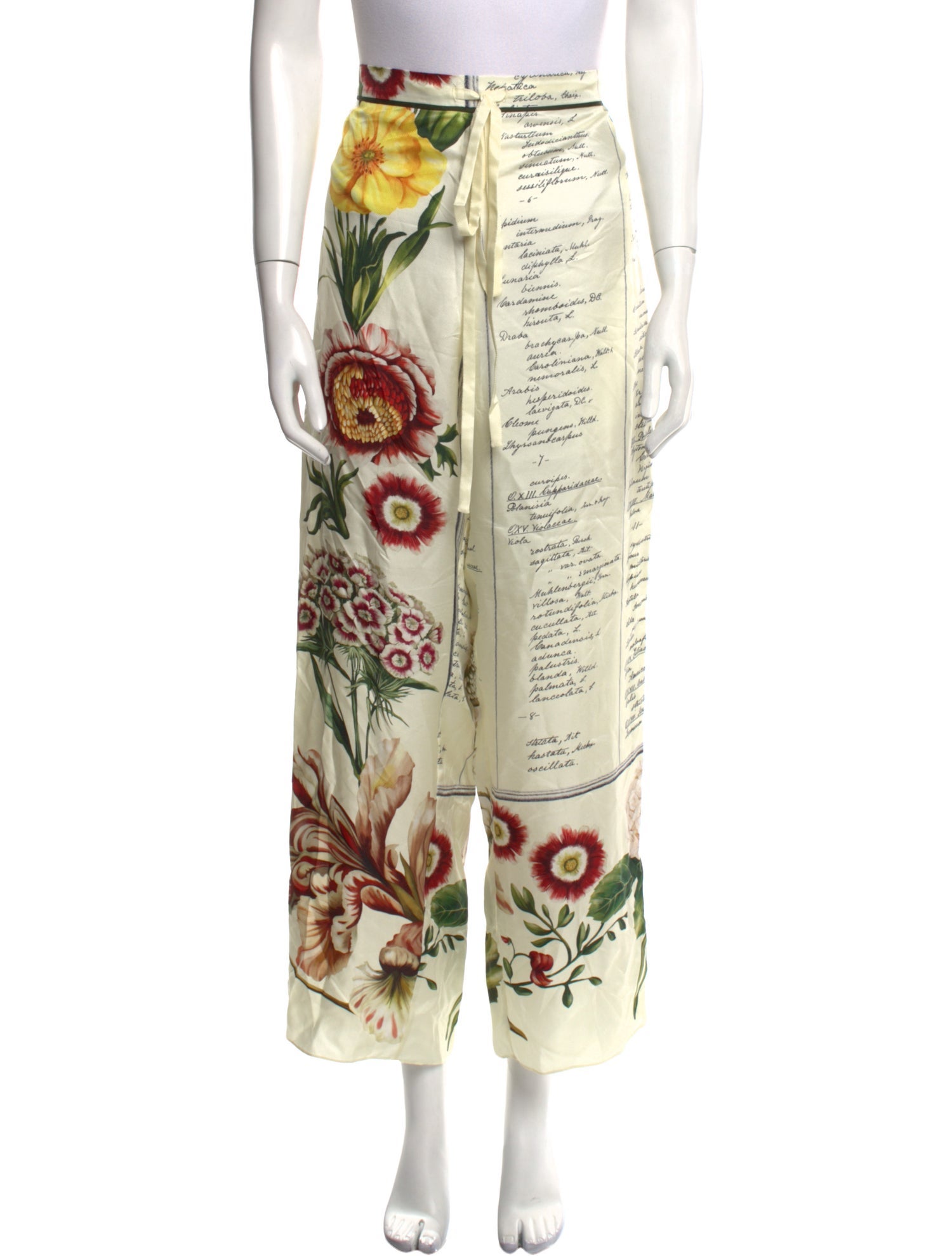 Oscar de la Renta Silk Wide Leg Pants