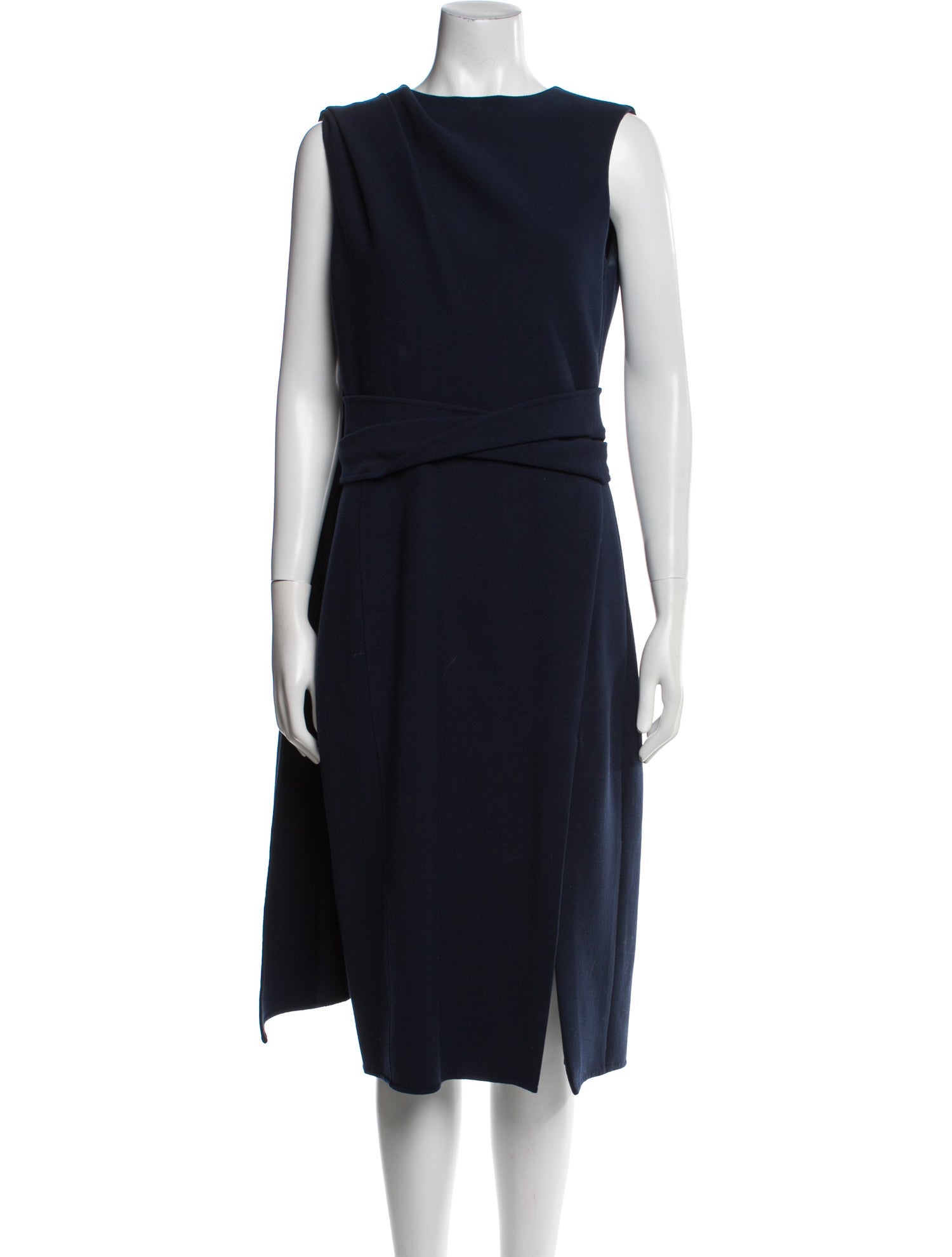 Oscar de la Renta Virgin Wool Midi Length Dress