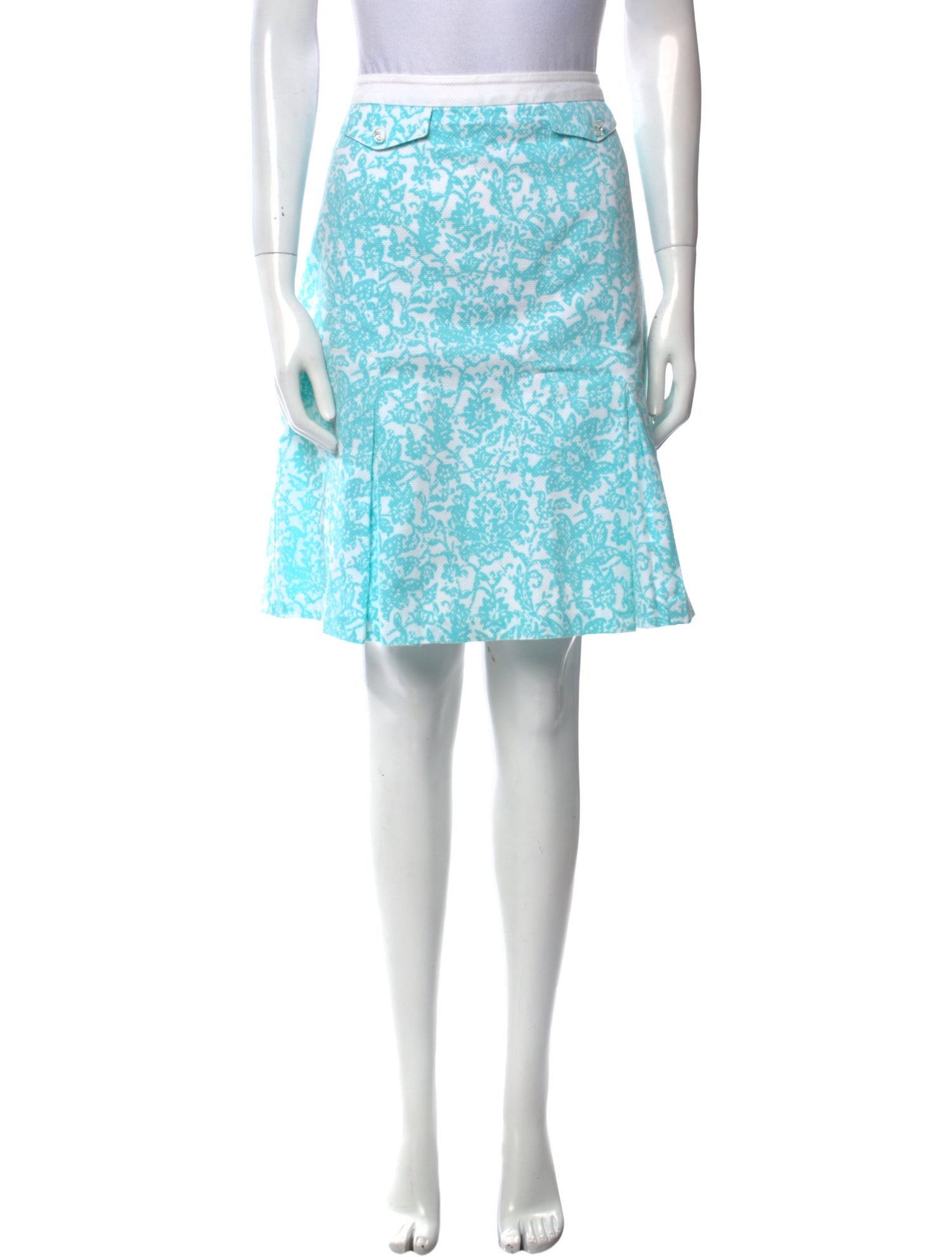 Oscar by Oscar de la Renta Floral Print Knee-Length Skirt