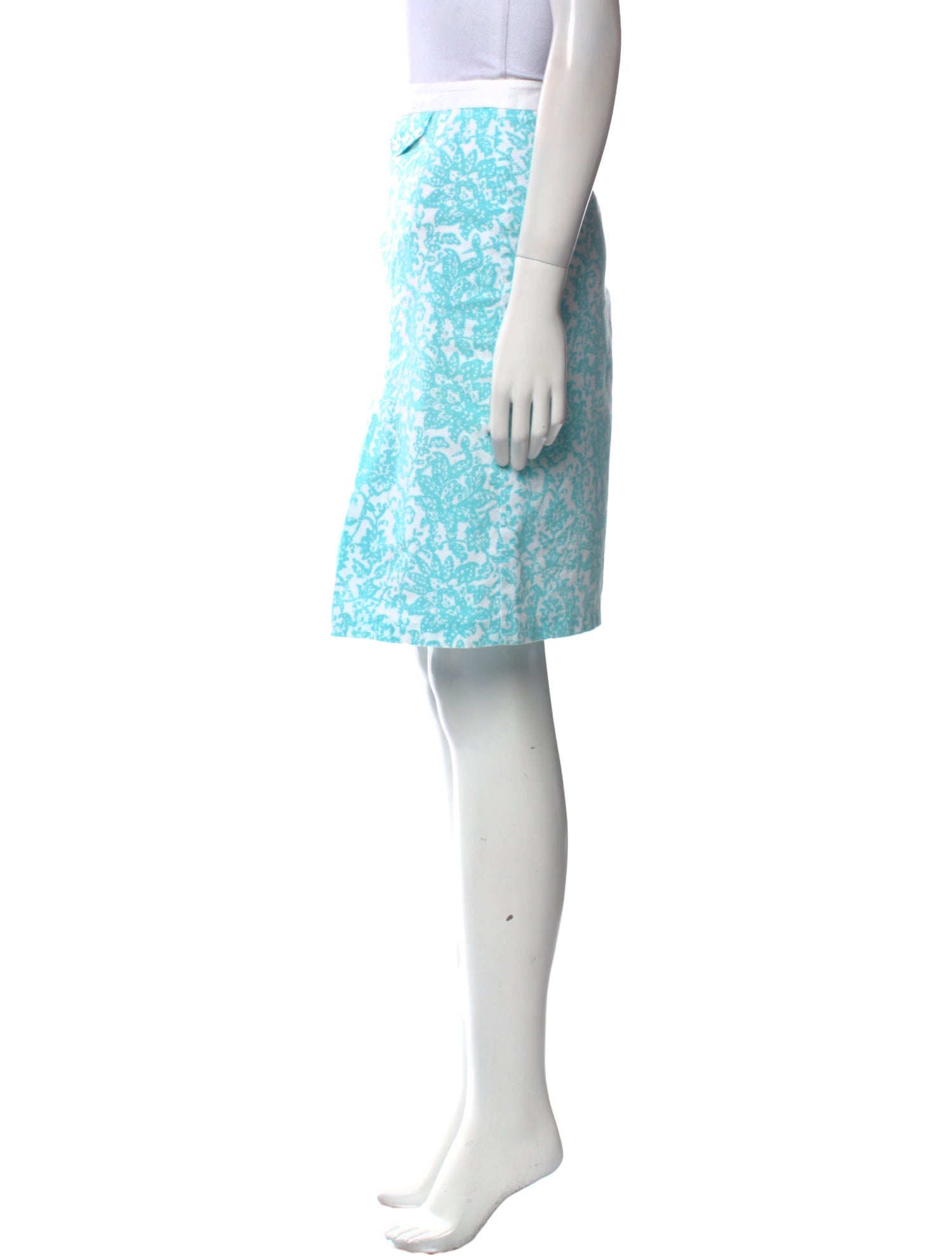 Oscar by Oscar de la Renta Floral Print Knee-Length Skirt