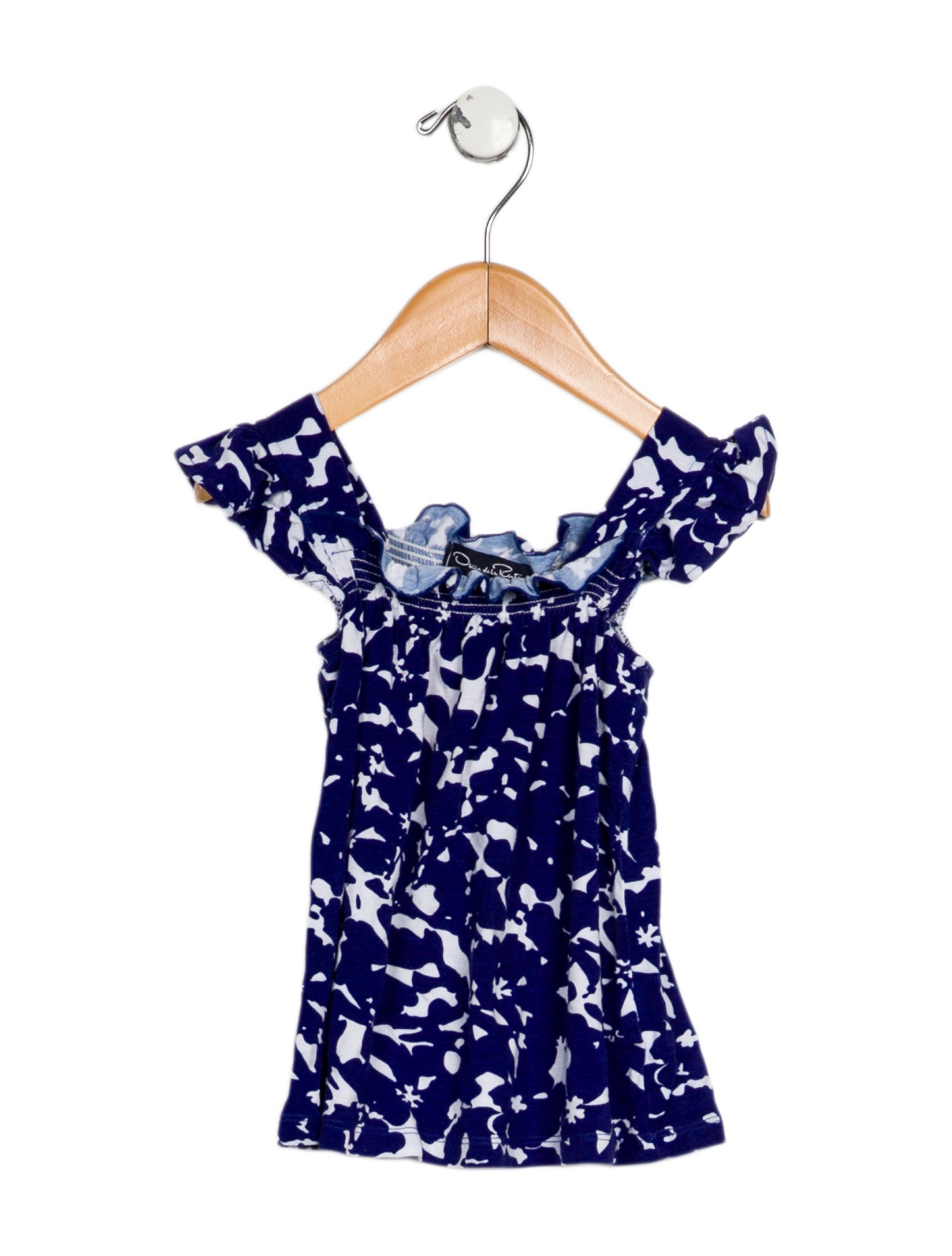 Oscar de la Renta Toddler Girls' Sleeveless Pattern Print Top