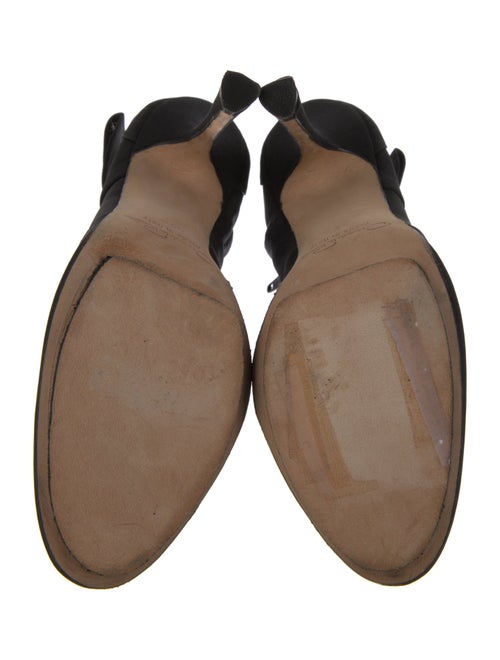 Oscar de la Renta Satin Bow Accents D'Orsay Pumps