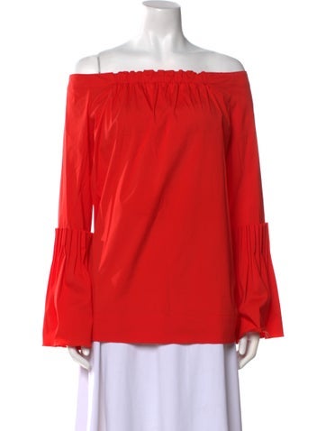 Oscar de la Renta Tops Off-The-Shoulder Long Sleeve Blouse M