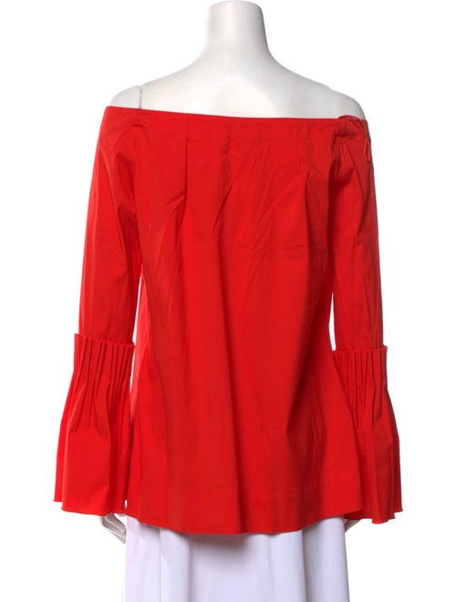 Oscar de la Renta Off-The-Shoulder Long Sleeve Blouse