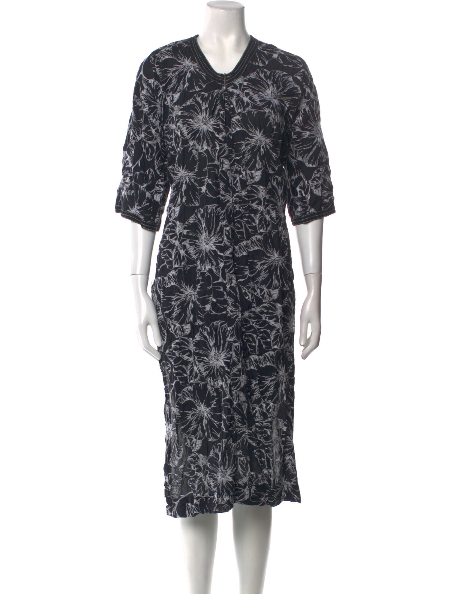 Oscar de la Renta Printed Midi Length Dress