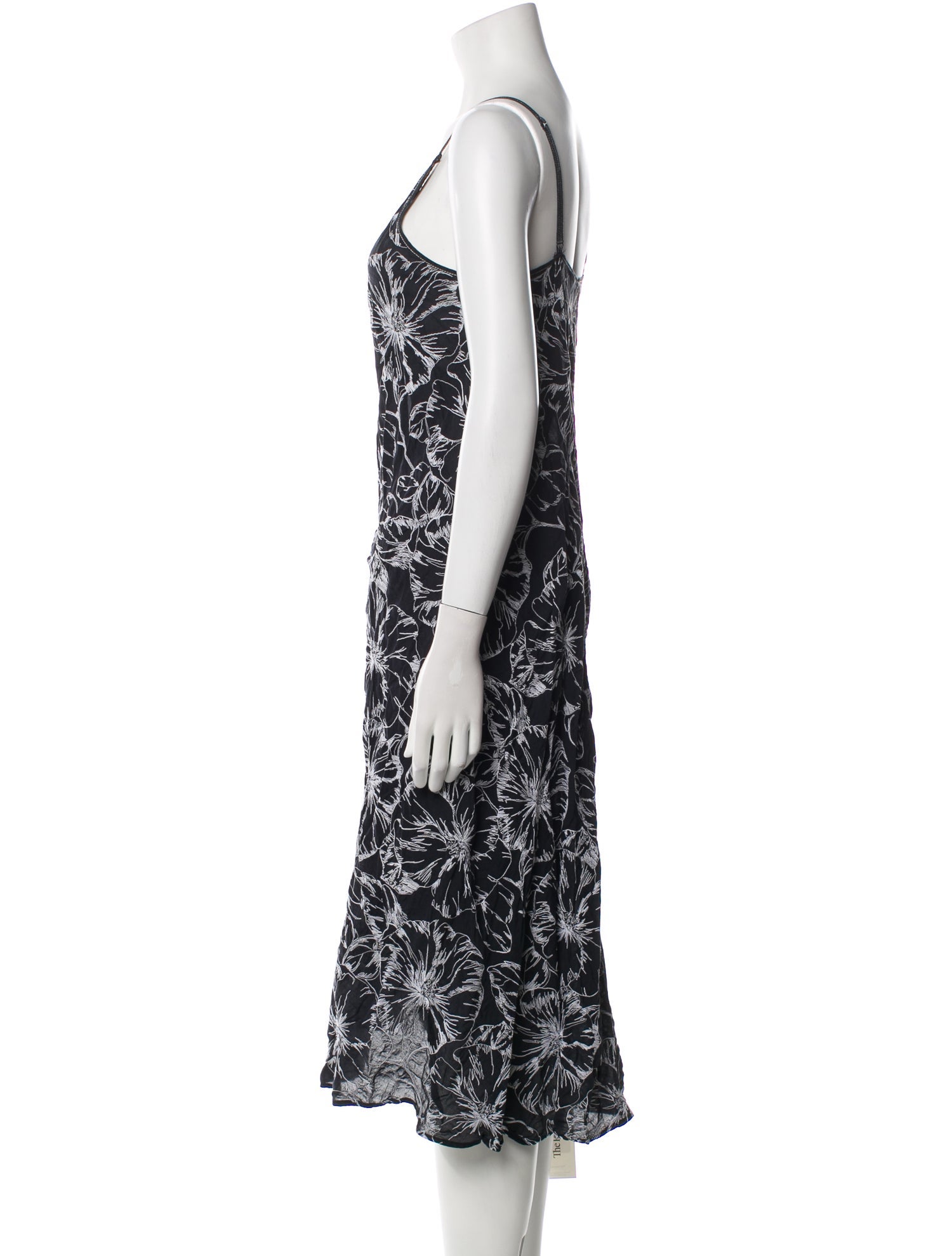 Oscar de la Renta Floral Print Midi Length Dress