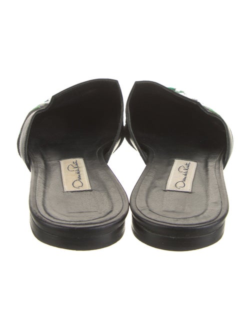 Oscar de la Renta Canvas Floral Print Mules