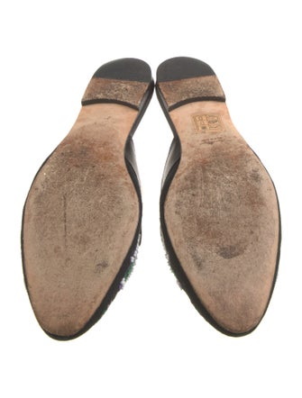 Oscar de la Renta Canvas Floral Print Mules