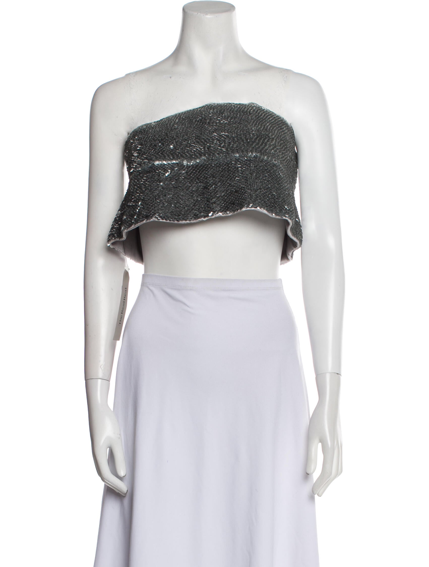 Oscar de la Renta Strapless Crop Top