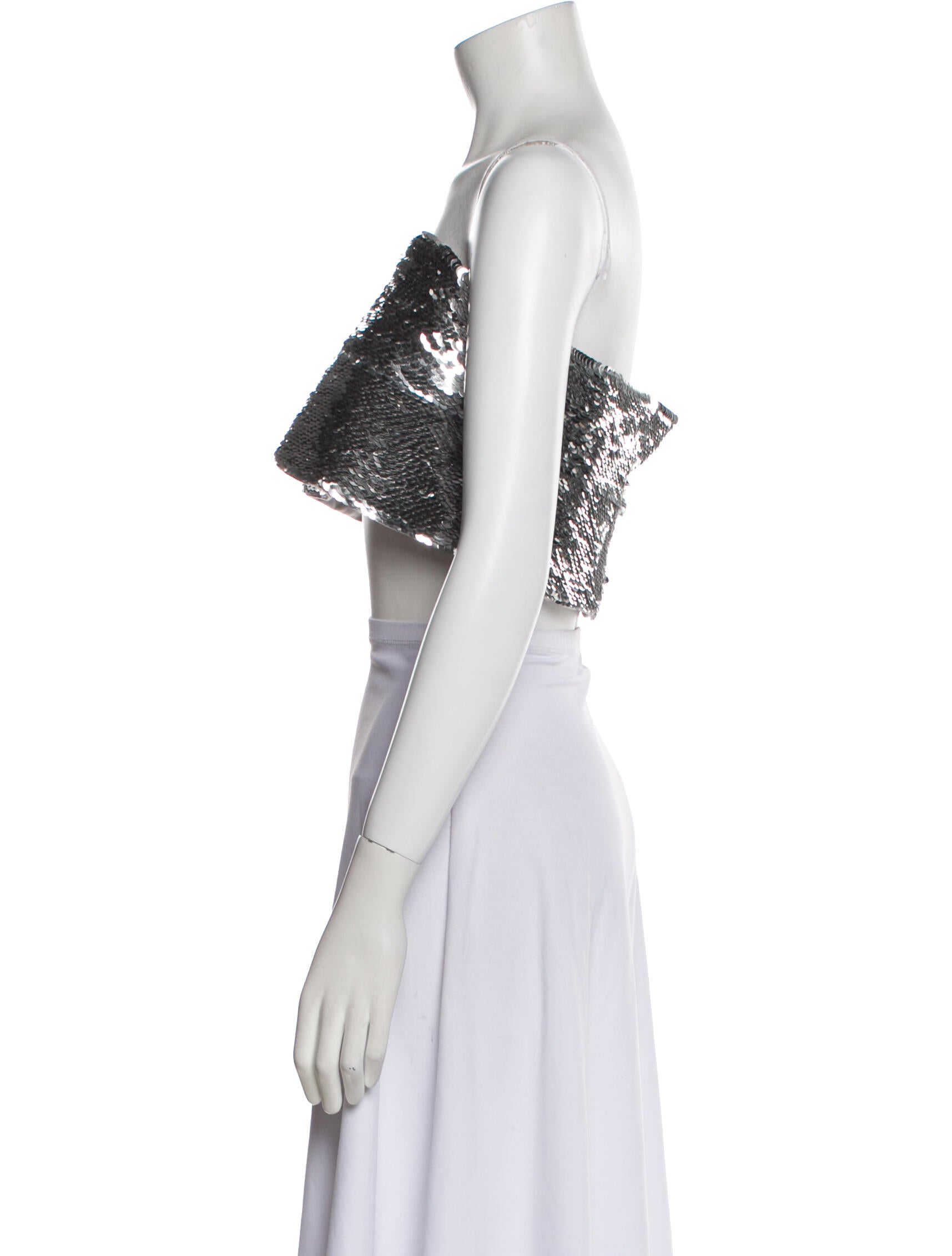 Oscar de la Renta Strapless Crop Top