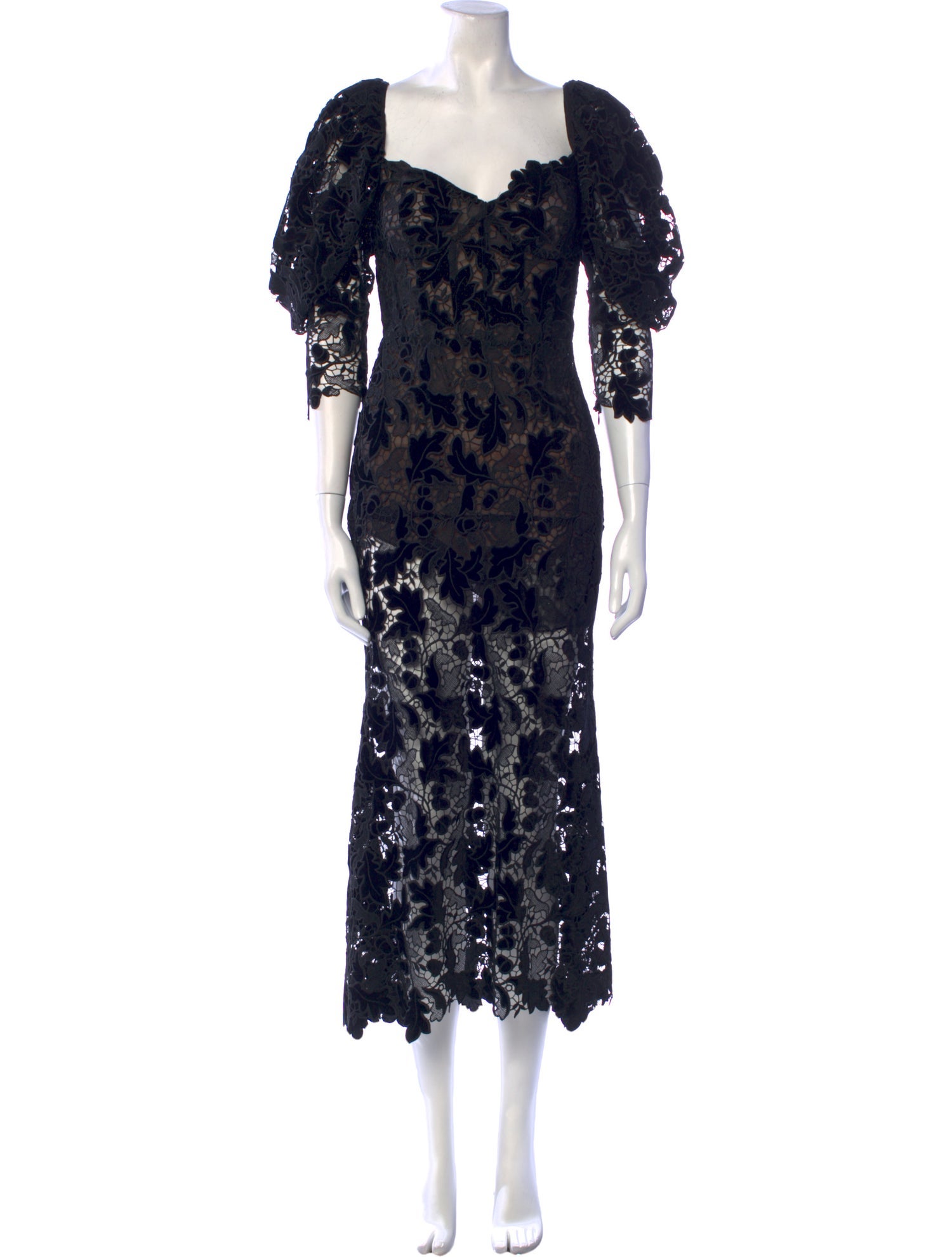 Oscar de la Renta Lace Pattern Midi Length Dress w/ Tags