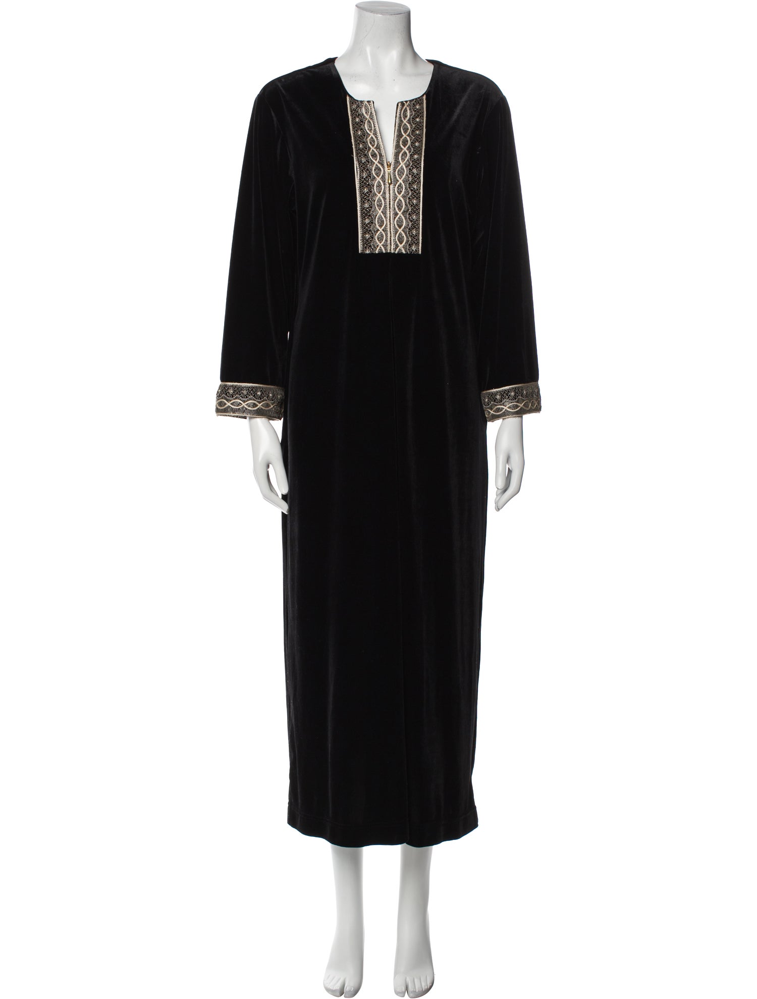 Oscar de la Renta V-Neck Long Dress