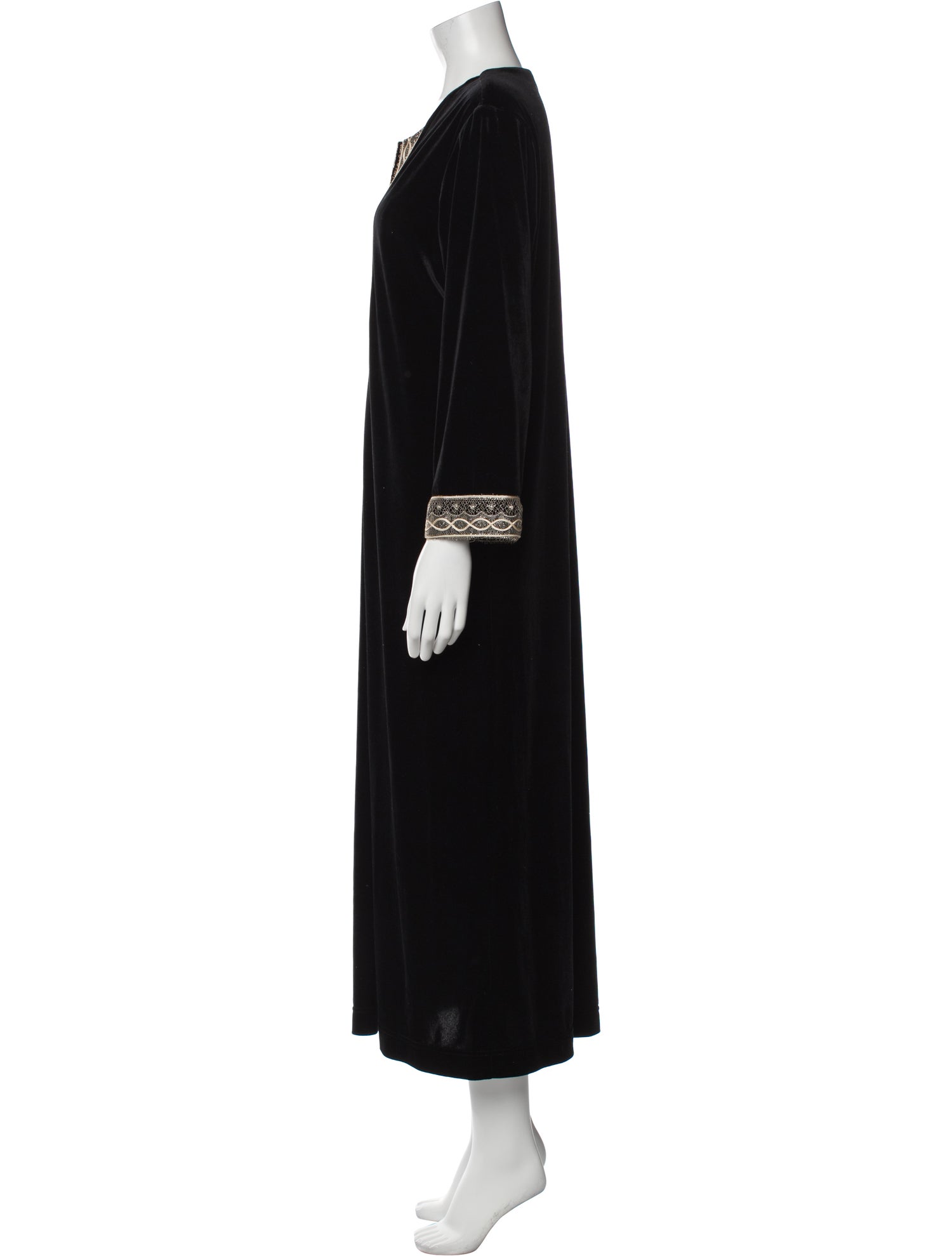 Oscar de la Renta V-Neck Long Dress