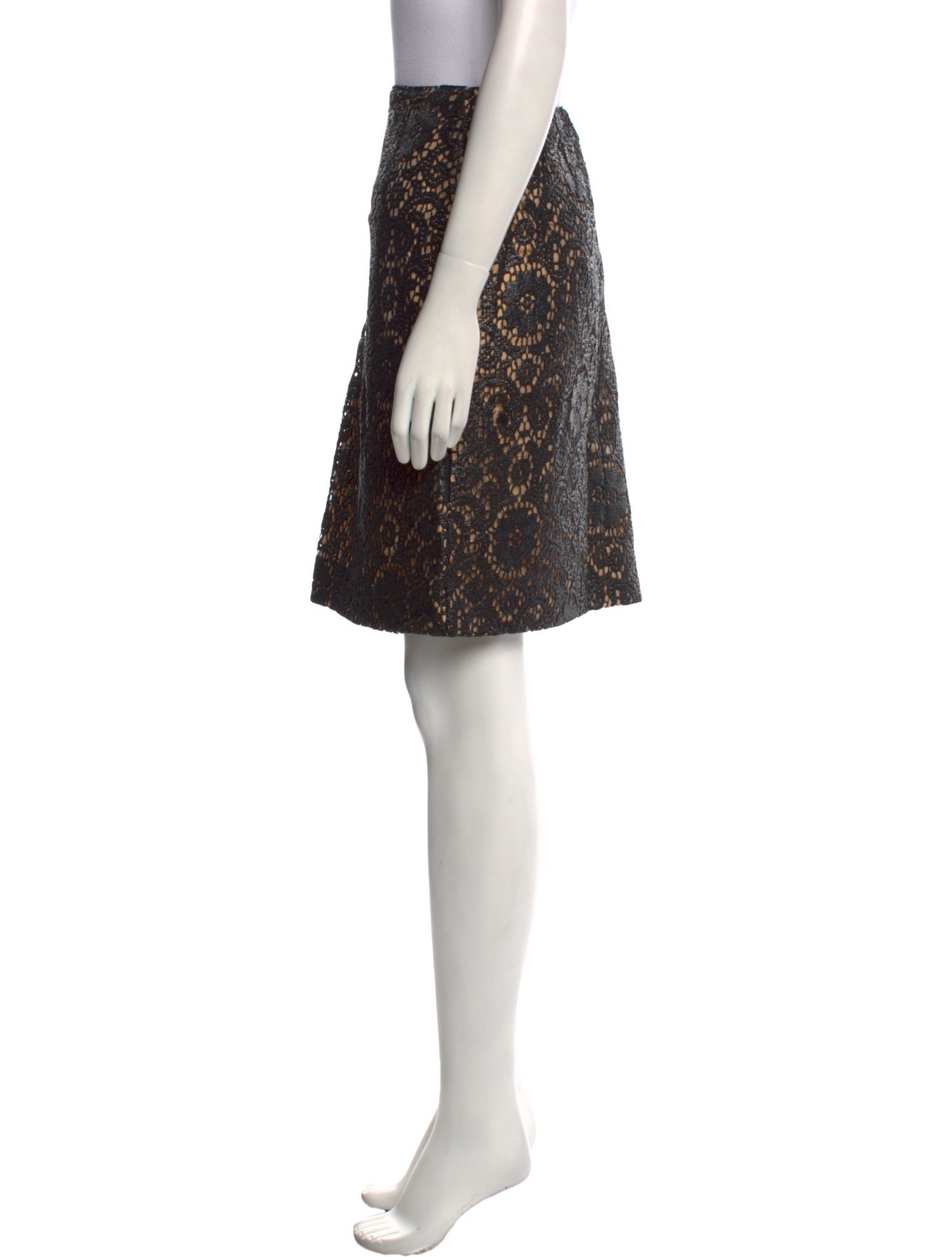 Oscar de la Renta Lace Pattern Knee-Length Skirt