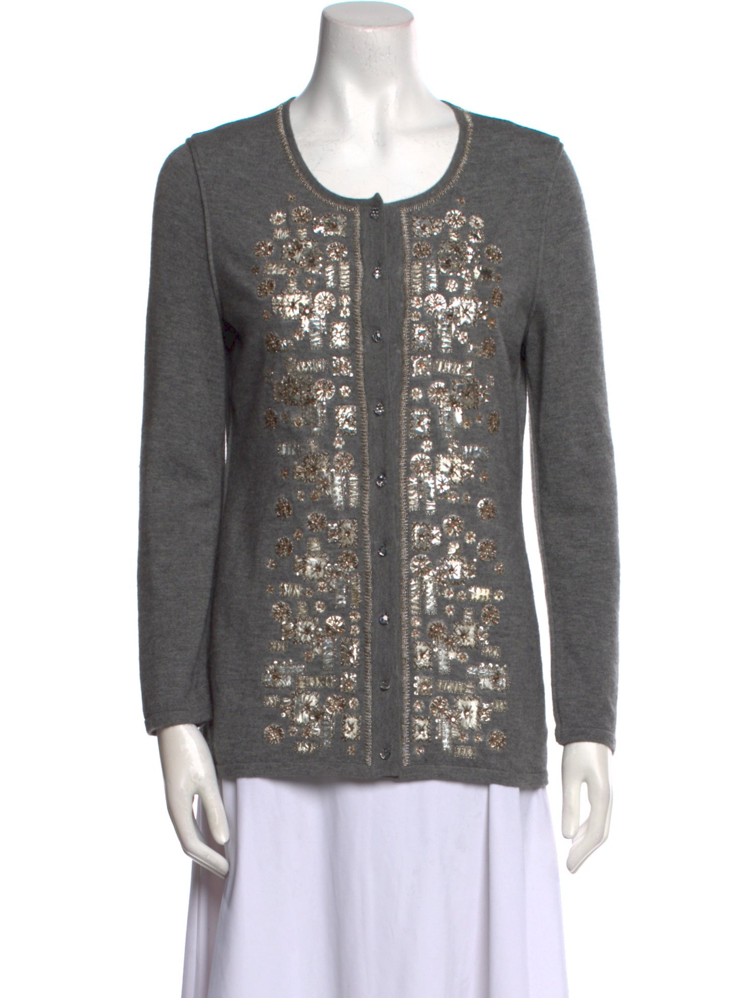 Oscar de la Renta Cashmere Graphic Print Sweater