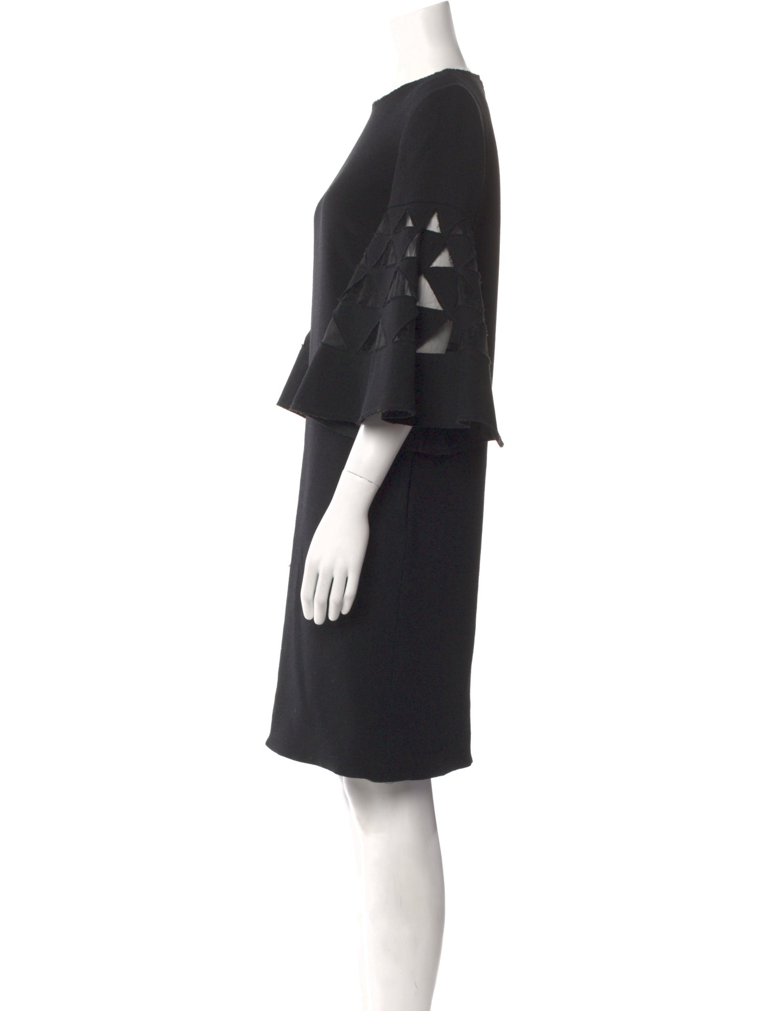 Oscar de la Renta Virgin Wool Knee-Length Dress