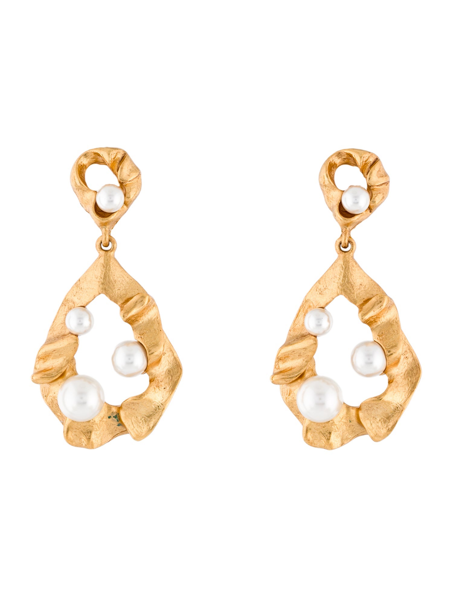 Oscar de la Renta Faux Pearl Drop Earrings