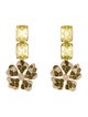 Oscar de la Renta Crystal & Enamel Drop Earrings