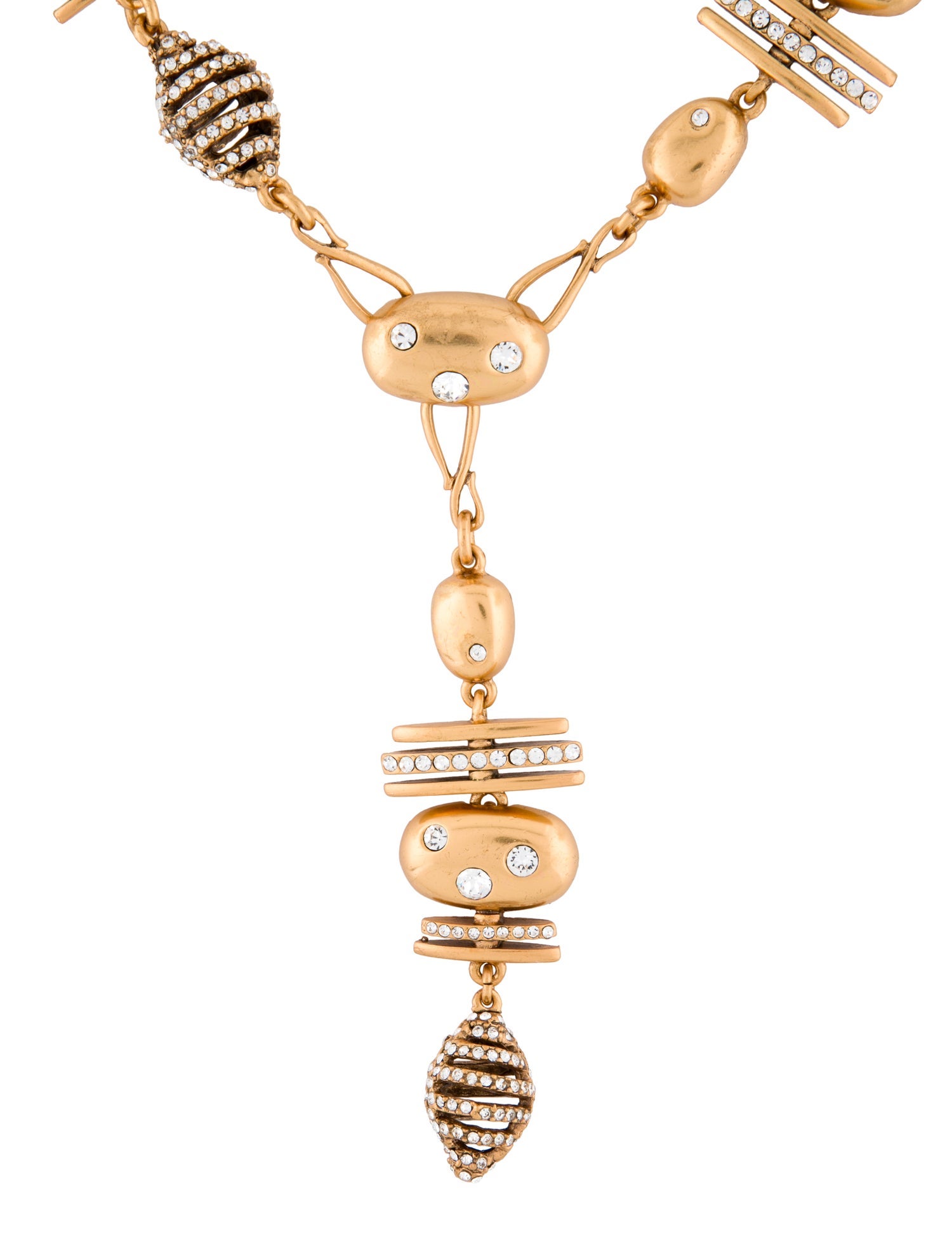 Oscar de la Renta Crystal Lavalier Necklace
