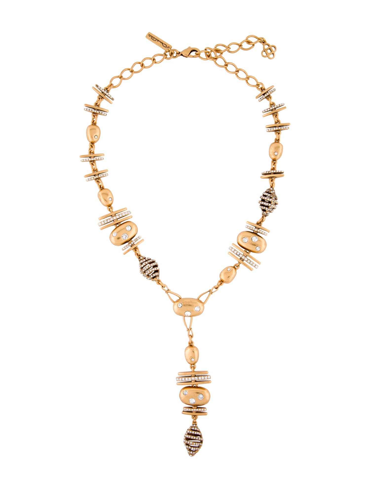 Oscar de la Renta Crystal Lavalier Necklace