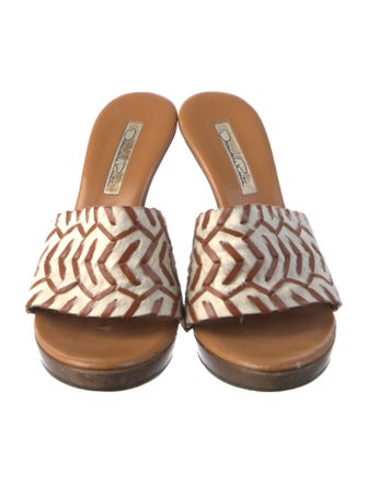 Oscar de la Renta Ponyhair Printed Slides