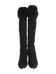 Oscar de la Renta Suede Fur Trim Boots