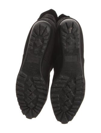 Oscar de la Renta Suede Fur Trim Boots