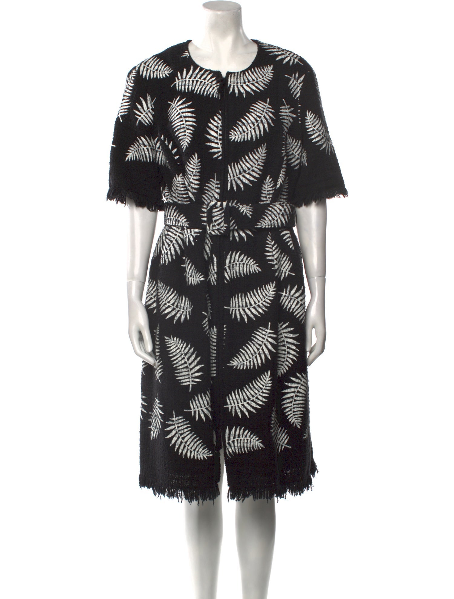 Oscar de la Renta Printed Midi Length Dress