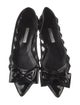 Oscar de la Renta Patent Leather Mesh Accents Ballet Flats