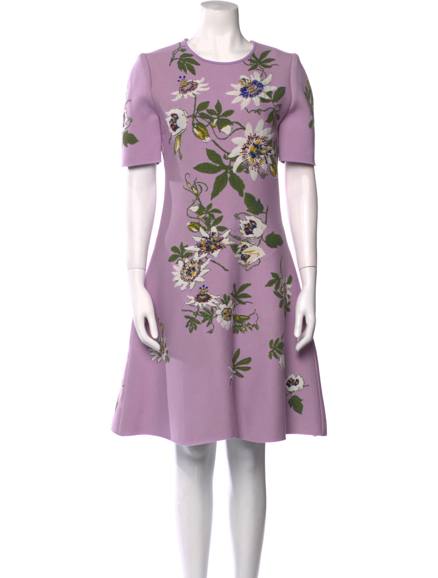 Oscar de la Renta Floral Print Knee-Length Dress