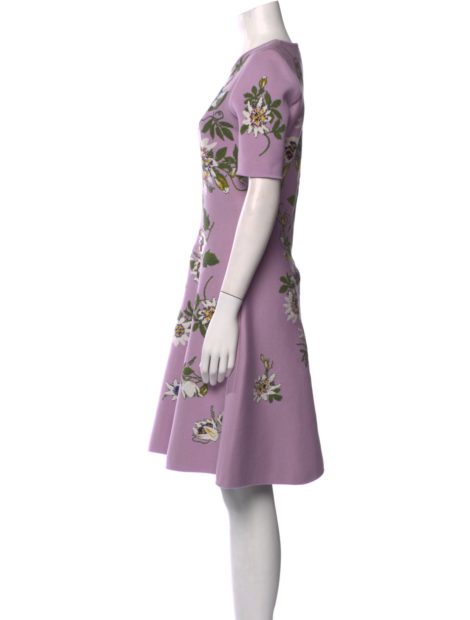 Oscar de la Renta Floral Print Knee-Length Dress