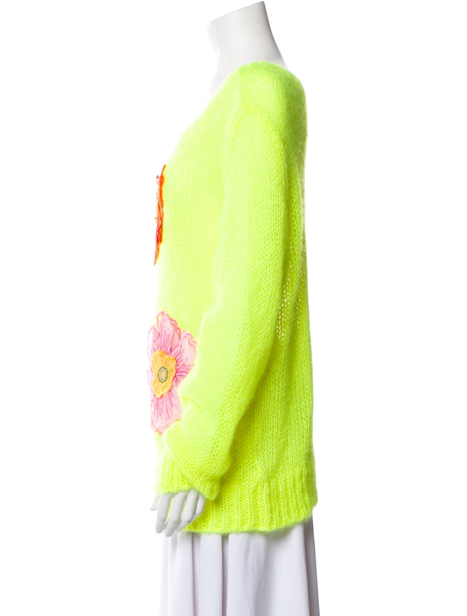 Oscar de la Renta Kid Mohair Printed Sweater